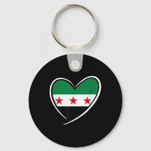Syrien-Flagge Herz syrische Männer Frauen Kinder J Schlüsselanhänger