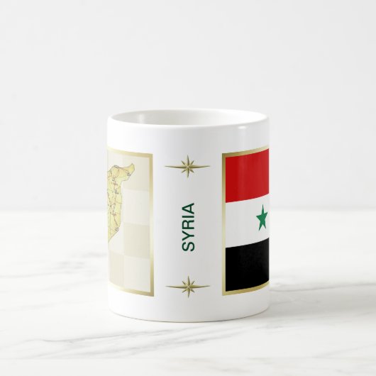 Syrien-Flagge + Karten-Tasse Kaffeetasse (Mittel)