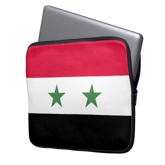 Syrien-Flagge Laptopschutzhülle (Vorderseite Links)