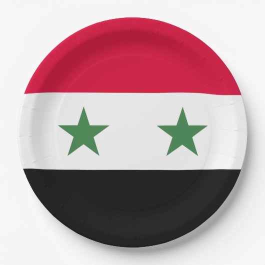 Syrien-Flagge Pappteller (Vorderseite)