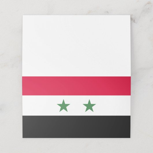 Syrien-Flagge Platzkarte (Außenseite Aufgefaltet)