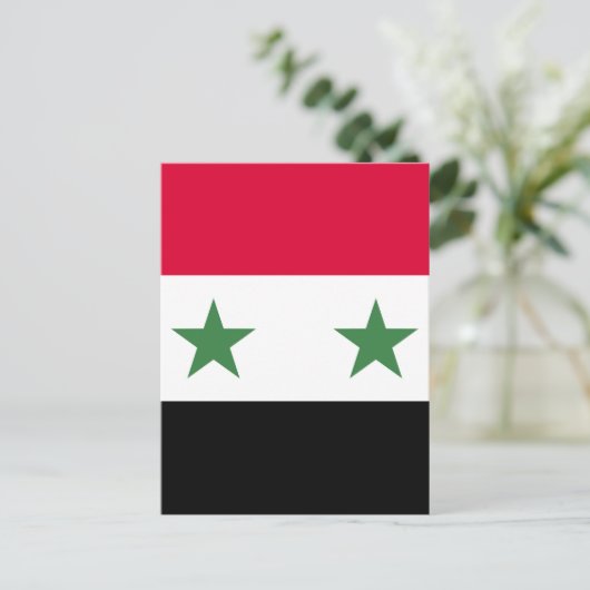 Syrien-Flagge Postkarte (Stehend Vorderseite)