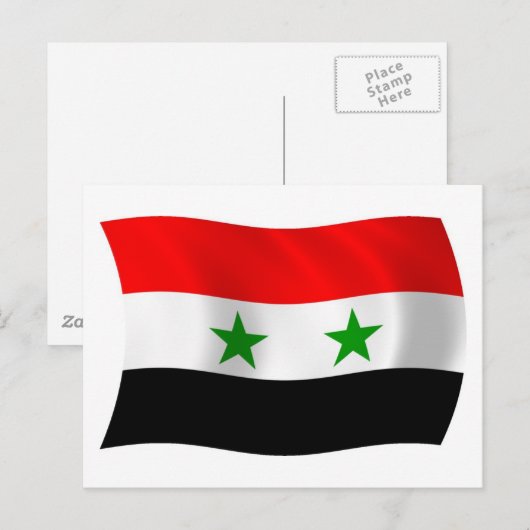 Syrien-Flagge Postkarte (Vorne/Hinten)