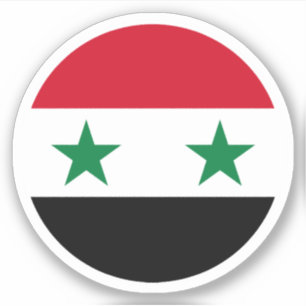 Syrien-Flagge Rund Aufkleber