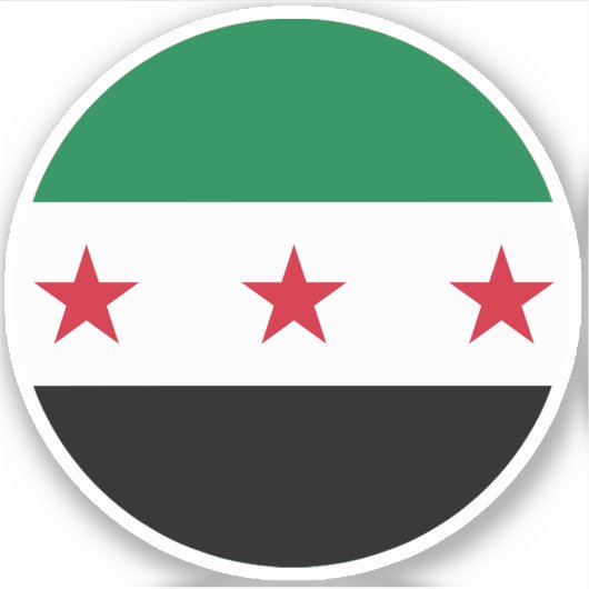 Syrien-Flagge Rund Aufkleber (Vorderseite)