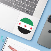 Syrien-Flagge Rund Aufkleber (Laptop mit iPhone)