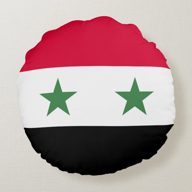Syrien-Flagge Rundes Kissen (Rückseite)