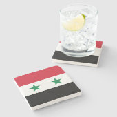 Syrien-Flagge Steinuntersetzer (Seitenansicht)