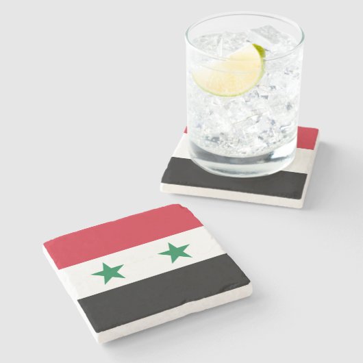 Syrien-Flagge Steinuntersetzer (Seitenansicht)