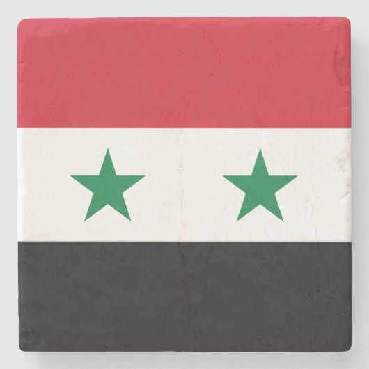 Syrien-Flagge Steinuntersetzer (Vorderseite)