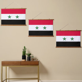 Syrien-Flagge Wandteppich Mit Holzrahmen