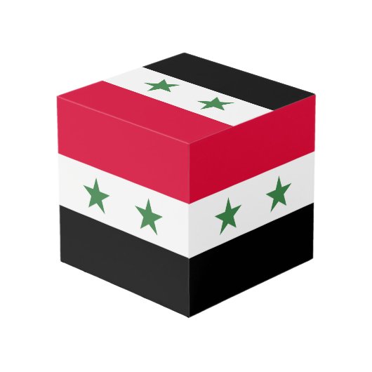 Syrien-Flagge Würfel (Rückseite Schrägansicht)