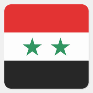 Syrien-Flaggen-Aufkleber Quadratischer Aufkleber