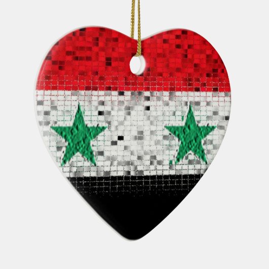 Syrien-Flaggen-Glitterverzierung Keramikornament (Rechts)