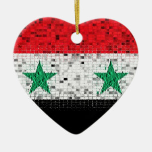 Syrien-Flaggen-Glitterverzierung Keramikornament
