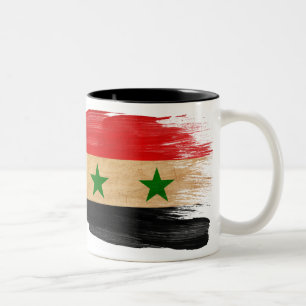 Syrien-Flaggen-Tasse Zweifarbige Tasse