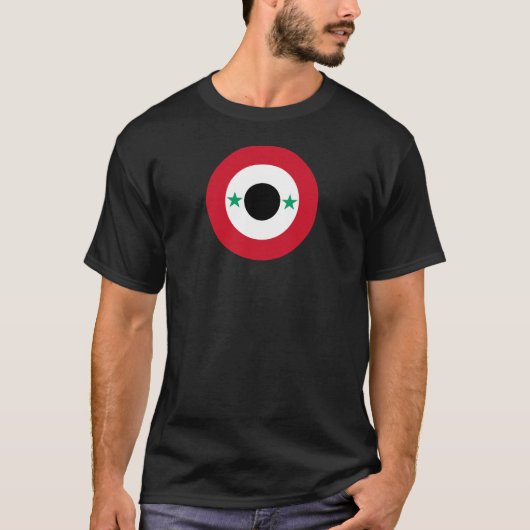 Syrien-Flaggenstaat-Rundsymbol T-Shirt (Vorderseite)