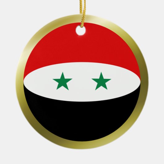 Syrien-Flaggenverzierung Keramik Ornament (Vorne)