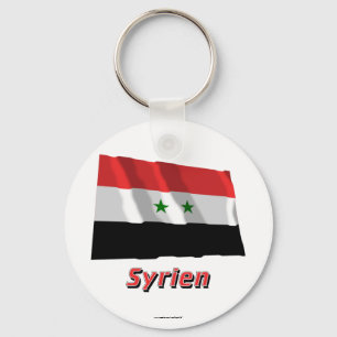 Syrien Fliegende Flagge MIT Namen Schlüsselanhänger