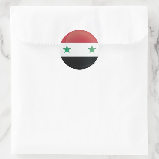 Syrien-Icon-Flagge Runder Aufkleber (Tasche)