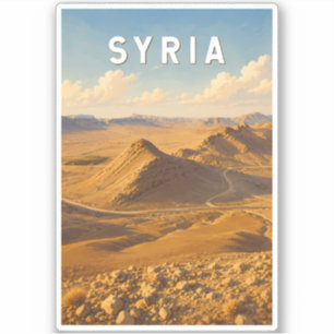 Syrien Illustration Reise Kunst Vintage Aufkleber