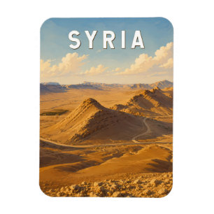 Syrien Illustration Reise Kunst Vintage Magnet