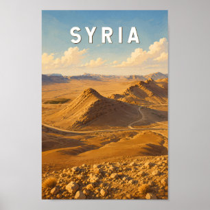 Syrien Illustration Reise Kunst Vintage Poster
