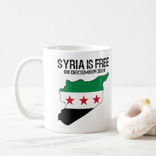 Syrien ist frei von syrischer Flagge und Syrien Kaffeetasse