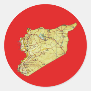 Syrien-Kartenaufkleber Runder Aufkleber