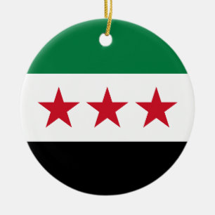 Syrien-Ornament, syrische Flagge, Weihnachten, pat Keramik Ornament