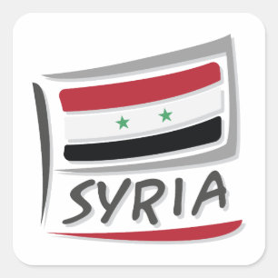 Syrien-Stolz-X-Flagge Quadratischer Aufkleber