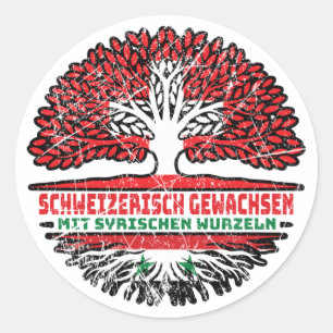 Syrien Syrisch Schweizer Baum Wurzel Runder Aufkleber
