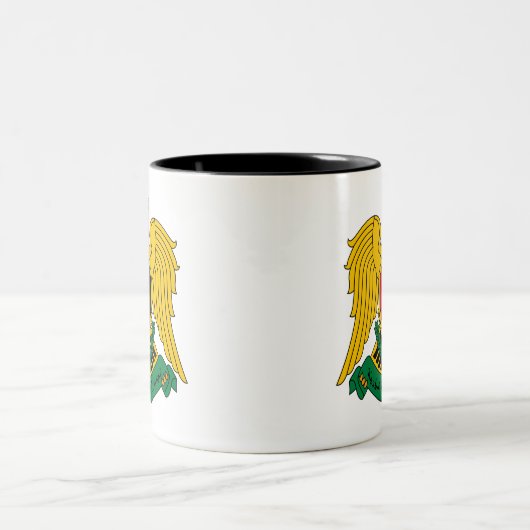 Syrien-Wappen Zweifarbige Tasse (Mittel)