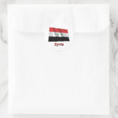 Syrien Waving Flag mit Namen Runder Aufkleber (Tasche)