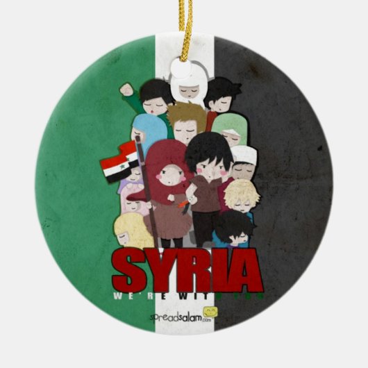 SYRIEN - wir sind mit Ihnen Keramik Ornament (Vorne)