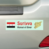 Syrienflagge + Karte Autoaufkleber (Auf Auto)