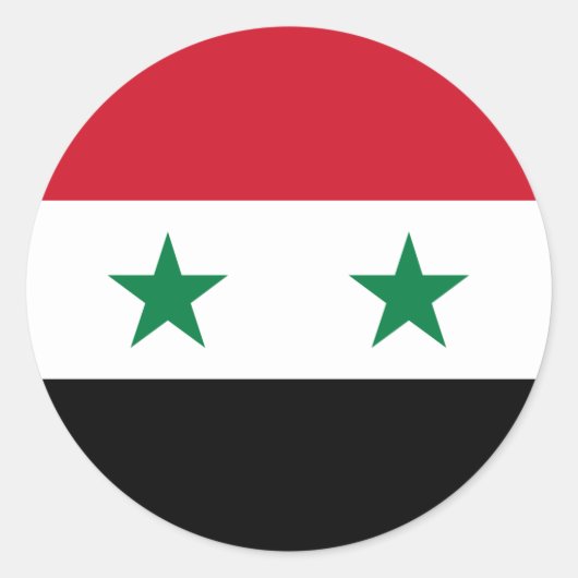 Syrienflagge Runder Aufkleber (Vorderseite)