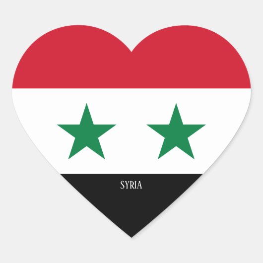 Syrienflagge Splendid Patriotic Herz-Aufkleber (Vorderseite)