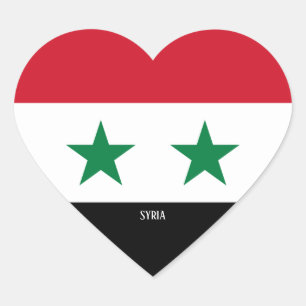 Syrienflagge Splendid Patriotic Herz-Aufkleber