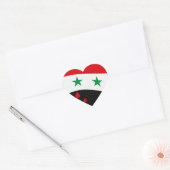 Syrienflagge windet mit blutroten Tränen Herz-Aufkleber (Umschlag)