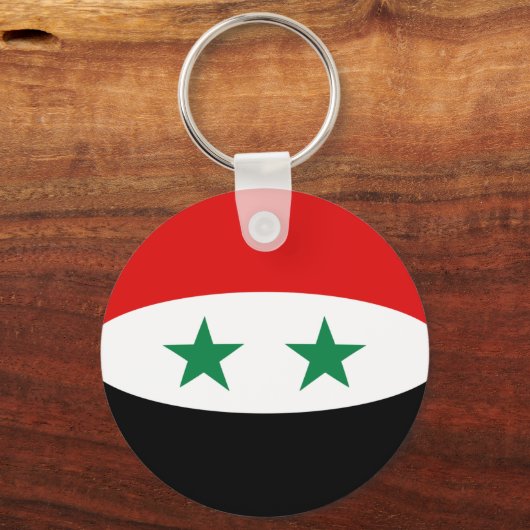 Syriens Fisheye Flag-Schlüsselanhänger Schlüsselanhänger (Vorderseite)
