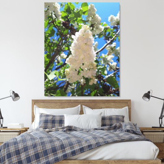 Syringa, White Lilac Blume Tree Leinwanddruck (Insitu (Schlafzimmer))