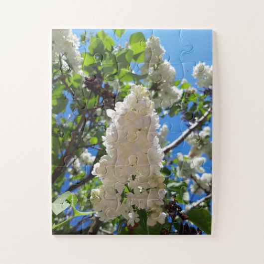 Syringa, White Lilac Blume Tree Puzzle (Vertikal)