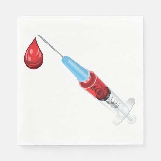 Syringe Of Blood With A Red Drop Serviette (Vorderseite)