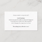 Syringes Hospital Healthcare Registered Nurse RN Visitenkarte (Rückseite)