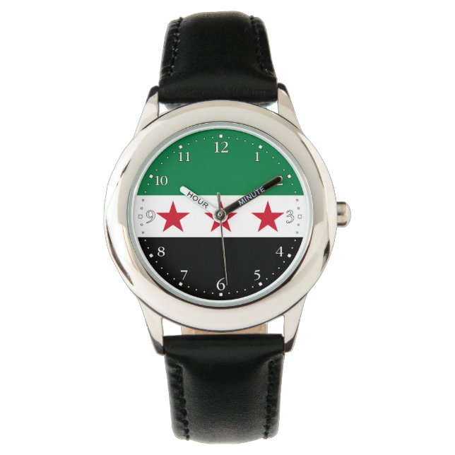Syrische Flagge Armbanduhr (Vorderseite)