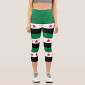 Syrische Flagge Capri Leggings (Vorderseite)