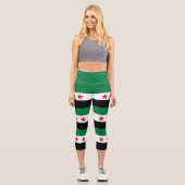 Syrische Flagge Capri Leggings (Vorderseite)