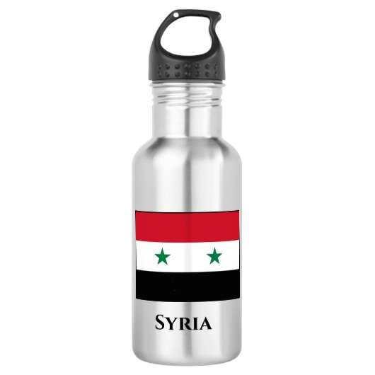 syrische Flagge Edelstahlflasche (Vorderseite)