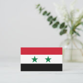 Syrische Flagge, Flagge Syriens Visitenkarte (Stehend Vorderseite)